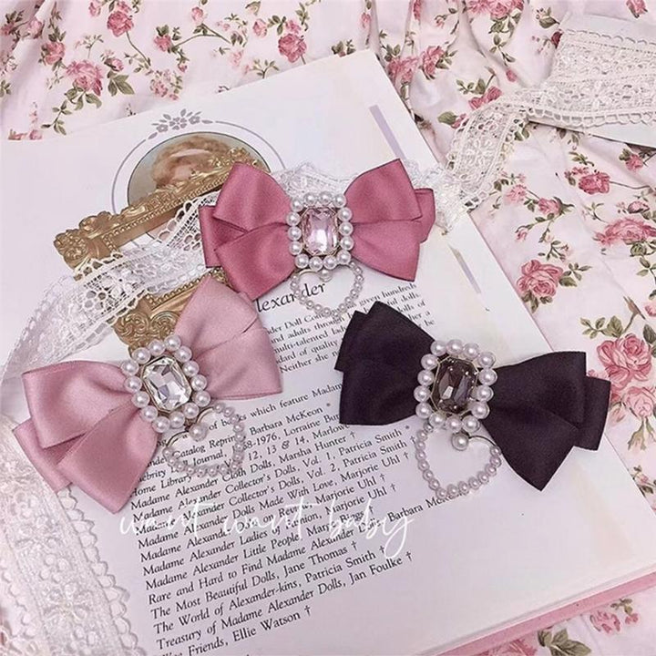 Lolita Headdress Jirai Kei Bow Hairpin Heart--shaped Hair Clip 35646:514162 35646:514162