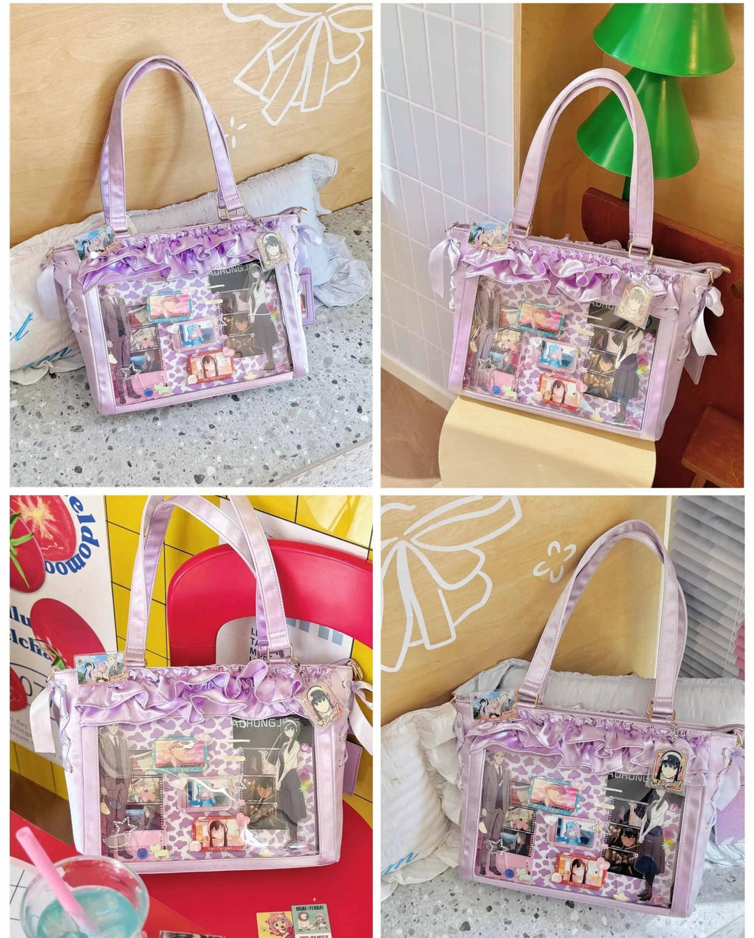 Large Capacity Satin Lolita Itabag Handle/Crossbody Strap 43100:767129