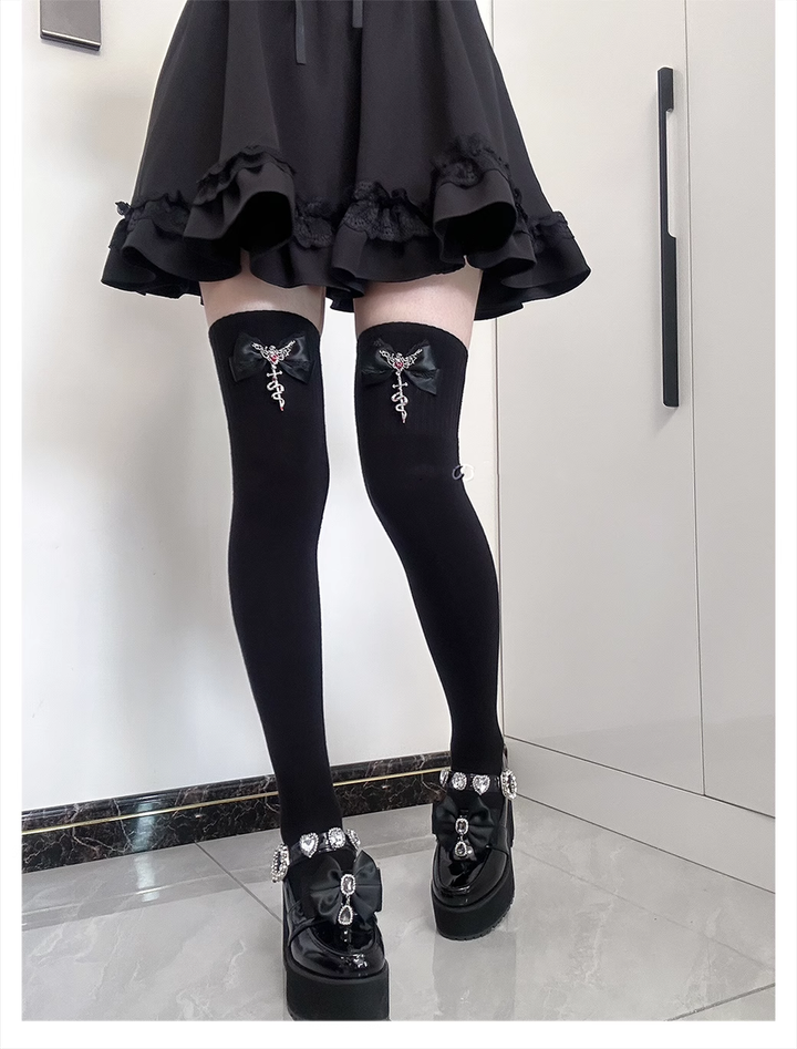 Gothic Over-the-Knee Socks Slimming Cashmere High Tube Socks 41890:723044