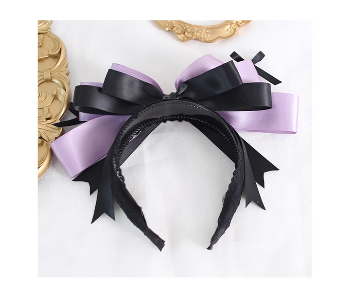 Gothic Lolita Headpiece Black Violet Hair Accessory Brooch 39116:613616