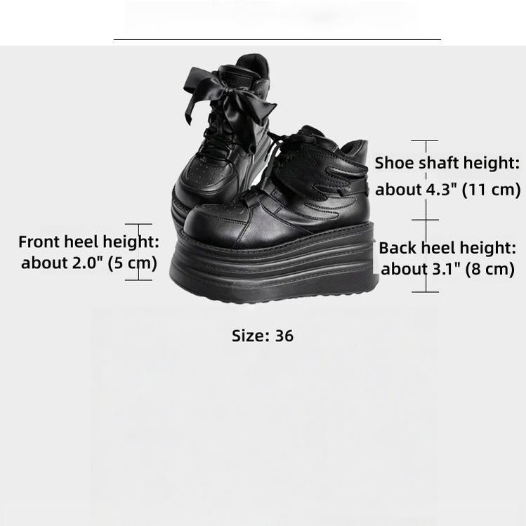 Jirai Kei High-Top Platform Shoes, Detachable Wing Decor 44333:806805