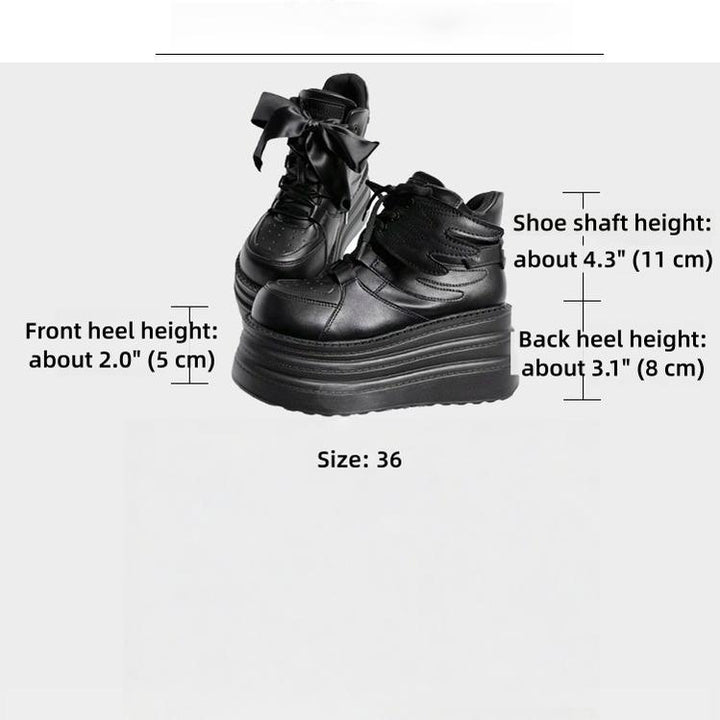Jirai Kei High-Top Platform Shoes, Detachable Wing Decor 44333:806805