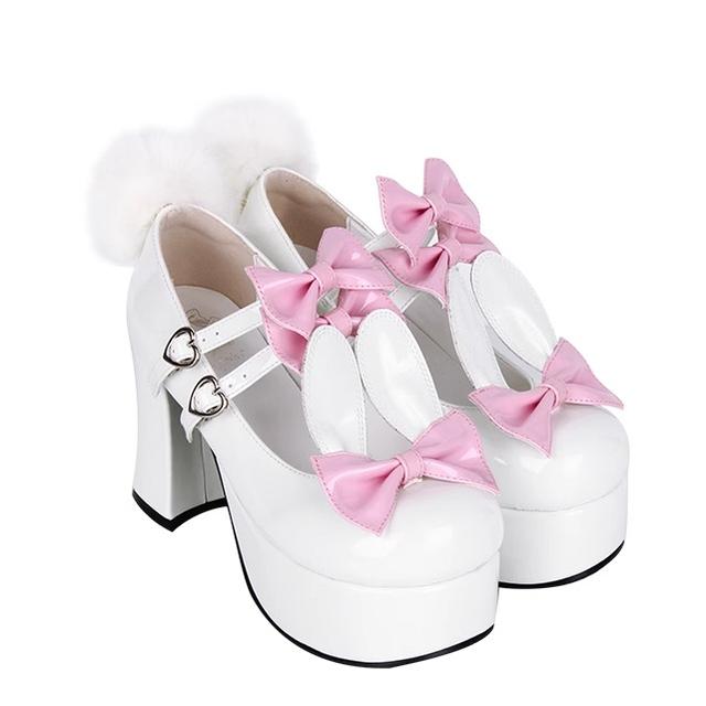 Lolita Shoes High Heels White Shoes With Bunny Ears 37454:561454