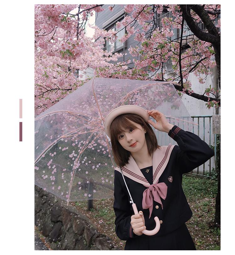 Navy and Pink JK Uniform Top + Pleated Skirt 43790:785178
