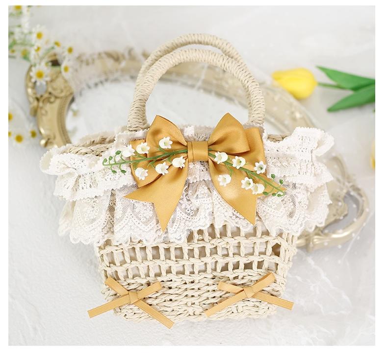 Mori Kei Bag Cottagecore Woven Bag Lolita Lace Bag 36442:522988 36442:522988