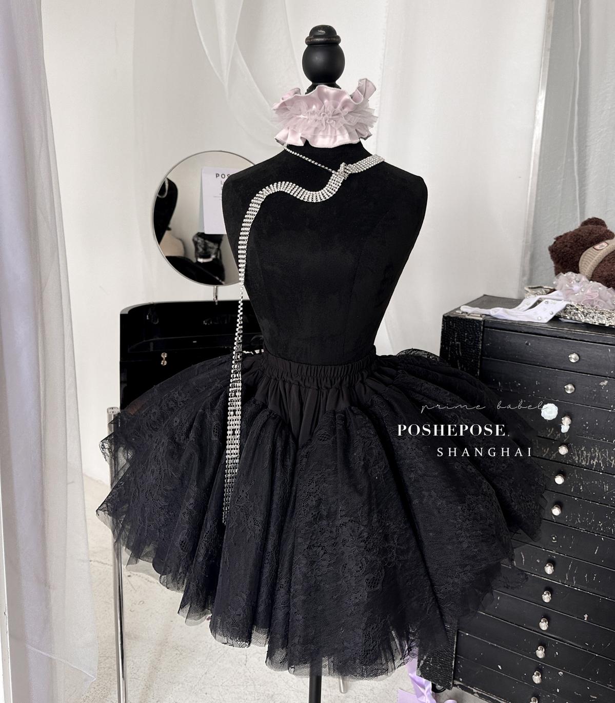 Lolita Dress Petticoat Puffy Black And White Pettipants 36386:542746