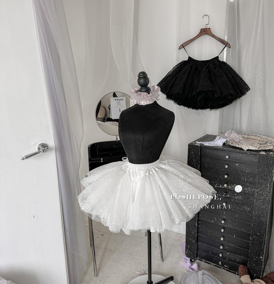 Puffy Prom Dress Petticoat Lolita Dress Petticoat Black White 36386:542720