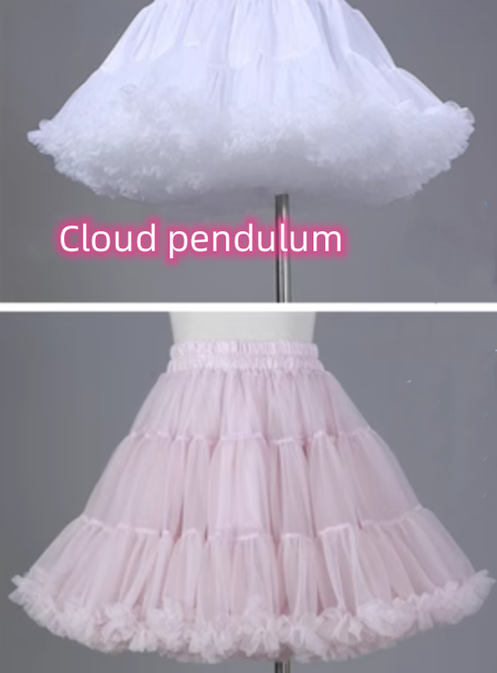 Pink White Lolita Petticoats Soft Yarn Multicolor (adults)) 22776:355672 (adults)) 22776:355672