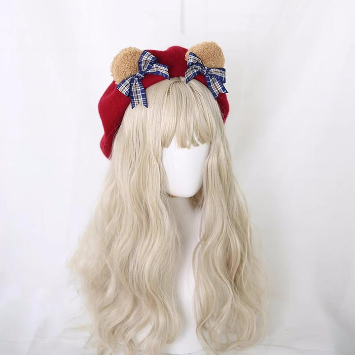 Handmade Lolita Hat Japanese Bear Ears Beret 28936:339088 28936:339088