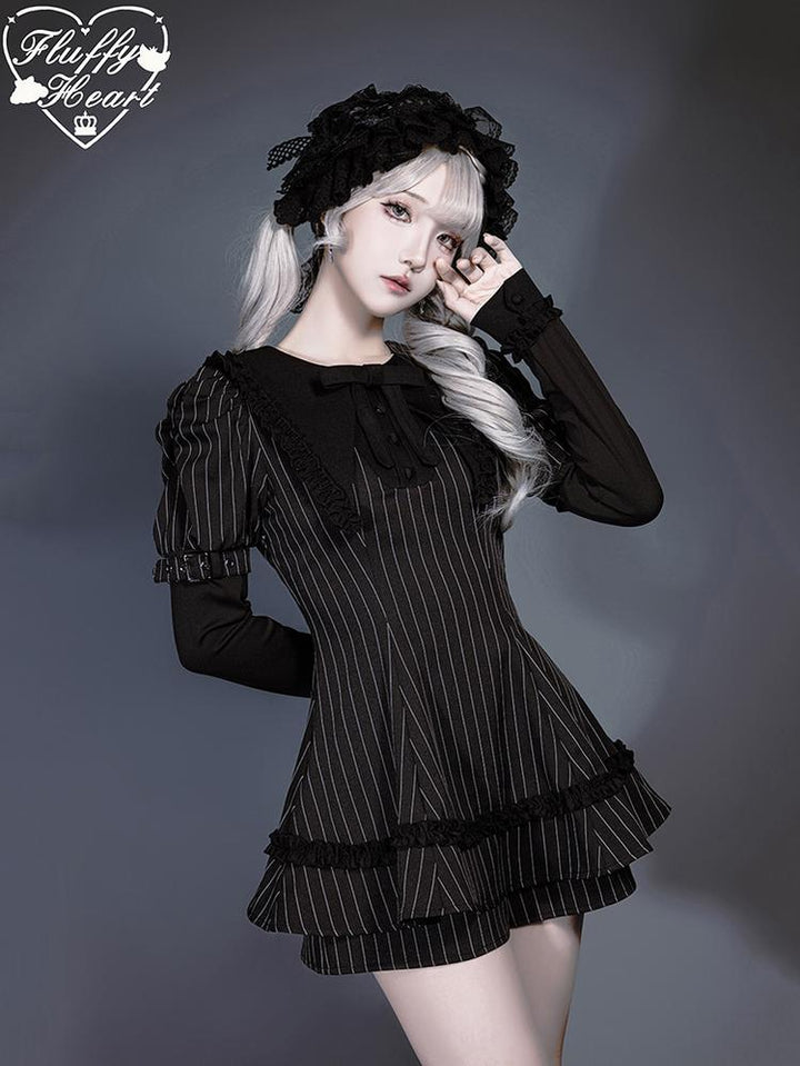 Jirai Kei Dress Set Puritan Collar Dress And Shorts Setup 40752:677292