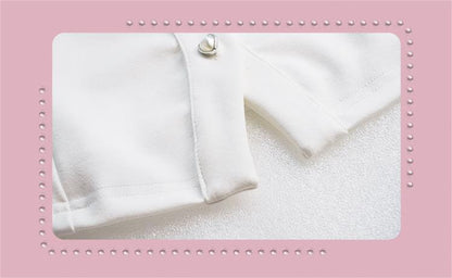 Plus Size Jirai Kei White Blouse Black Skirt Shorts 22056:349436