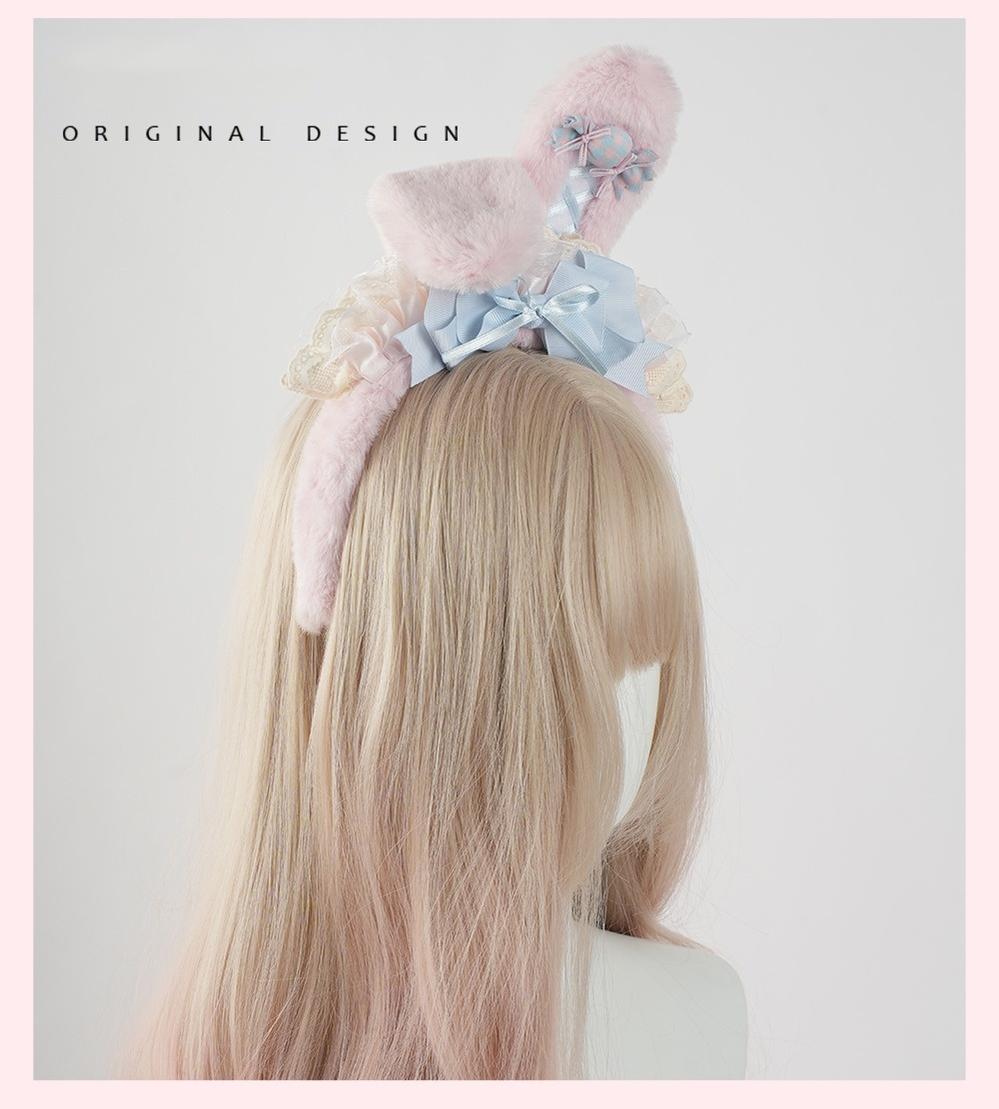 Lolita Headdress Lace Hat Bunny Hair Accessories Bow KC 37016:549660