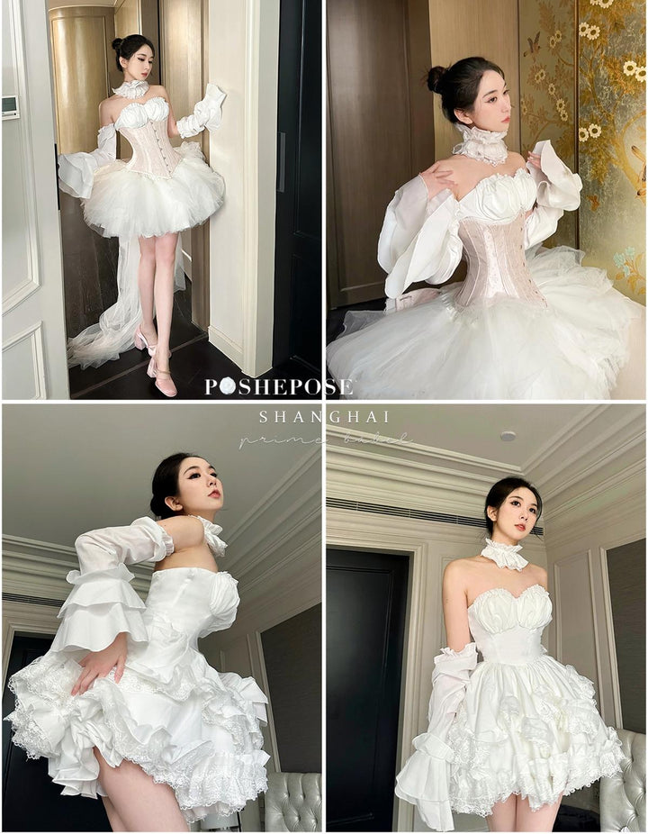 Puffy Prom Dress Petticoat Lolita Dress Petticoat Black White 36386:542670