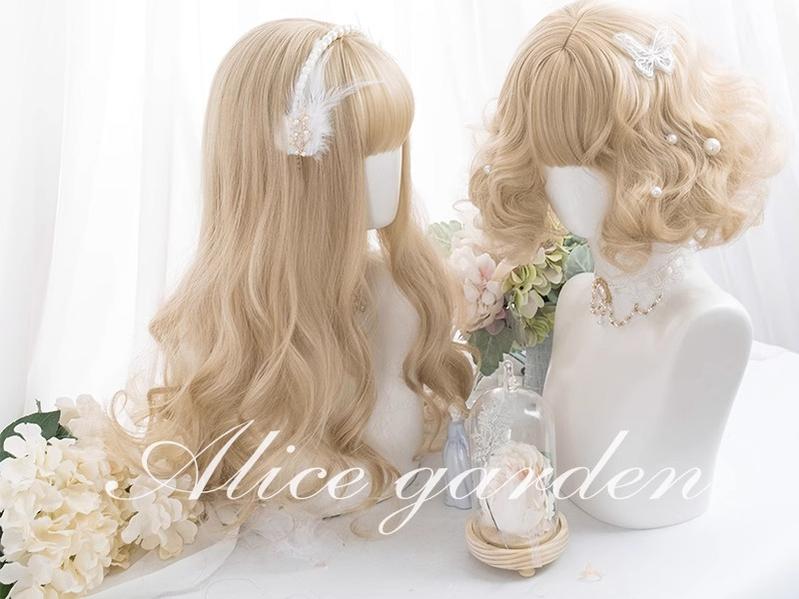 Lolita Wig Curly Wig Pale Yellow Daily Wig 31724:497150 31724:497150