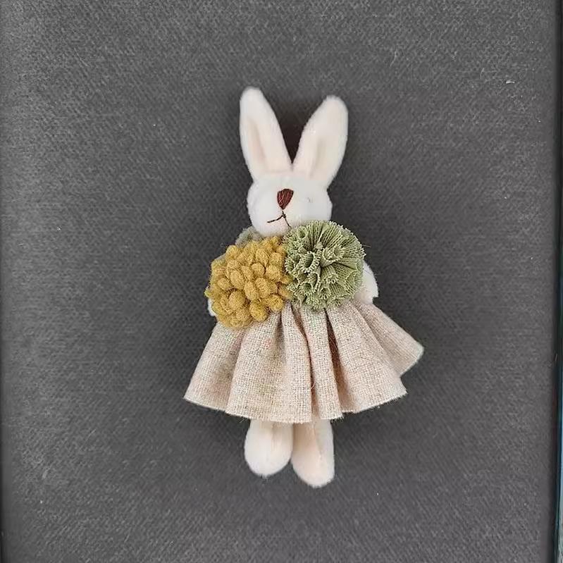 Mori Kei Brooch Cute Doll Brooch Plush Bunny Pin For Bags (Yellow) 36430:520974