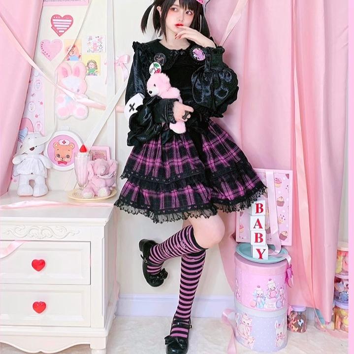 Lolita Striped Knee Socks Japanese Style Woman Socks 31748:367376 31748:367376