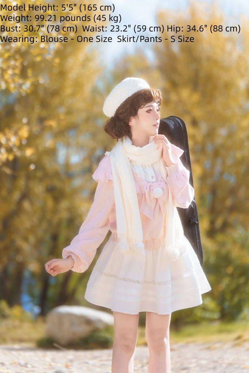 Sweet Pink Sweater Outfit, Skirt and Pants Available 44756:826935