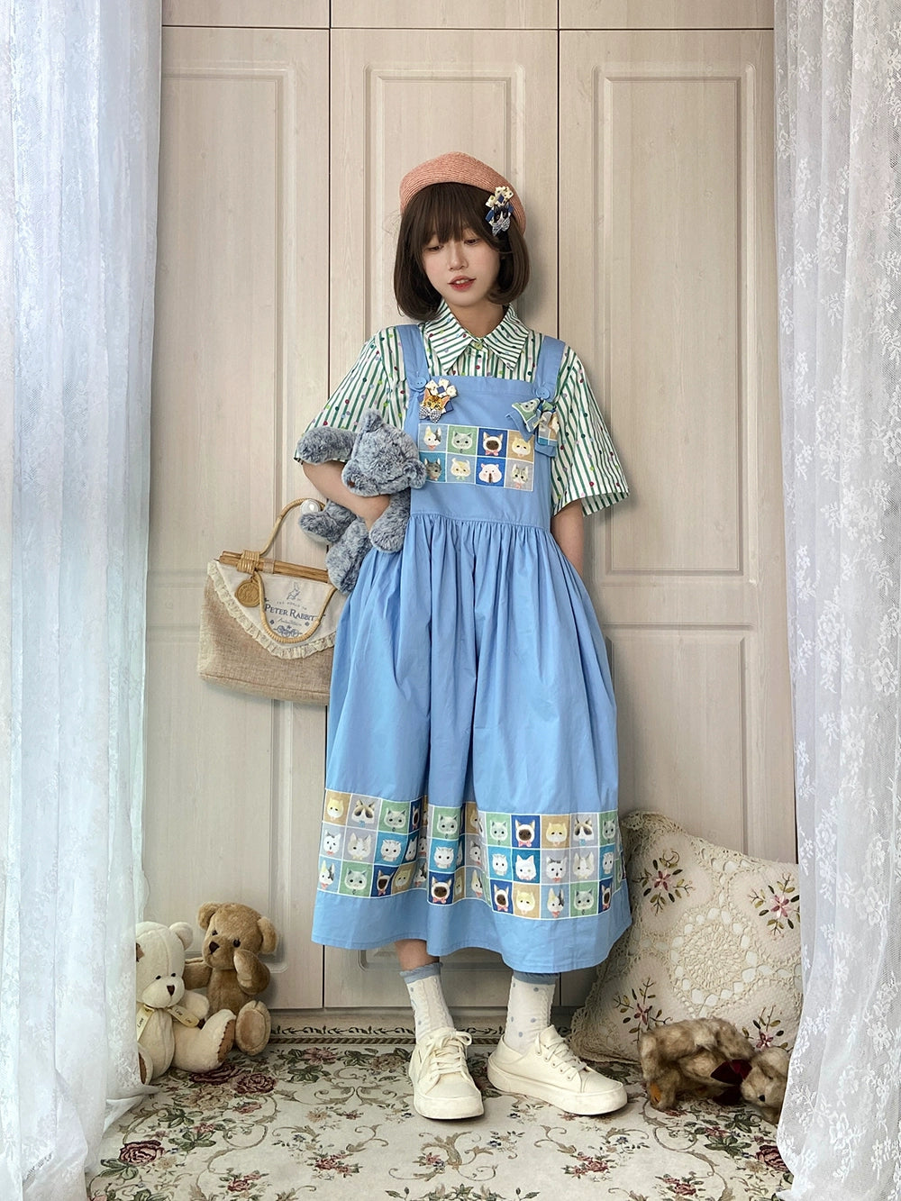 Kawaii Blue Purple Dress Summer Maxi Dress 22666:345026 22666:345026