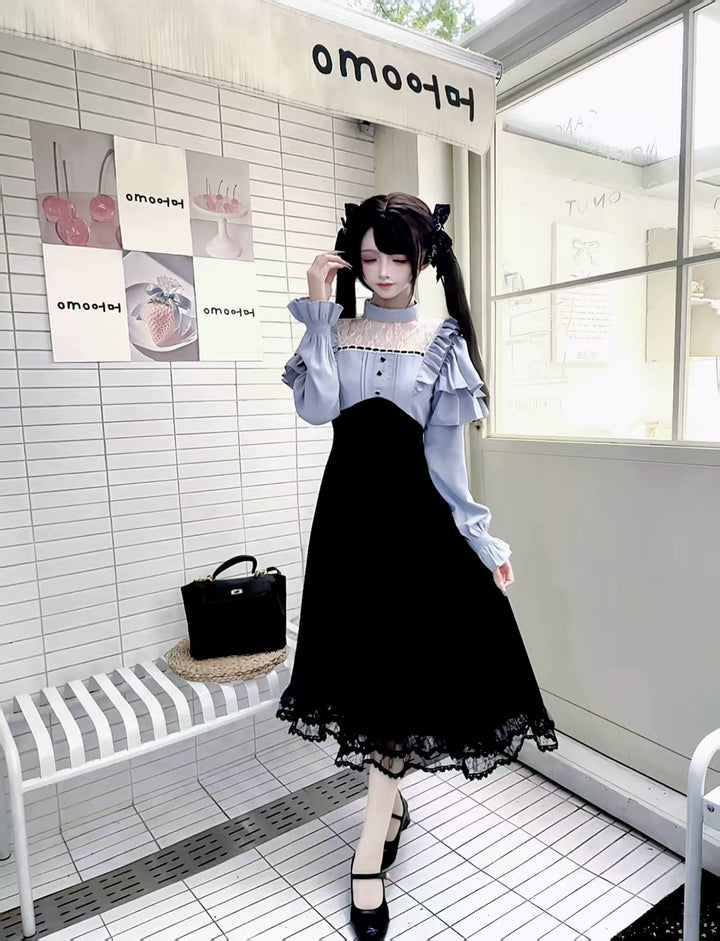 Elegant Daily A-Line Dress, Ruffled Shoulder (L M S XL) 44174:800541