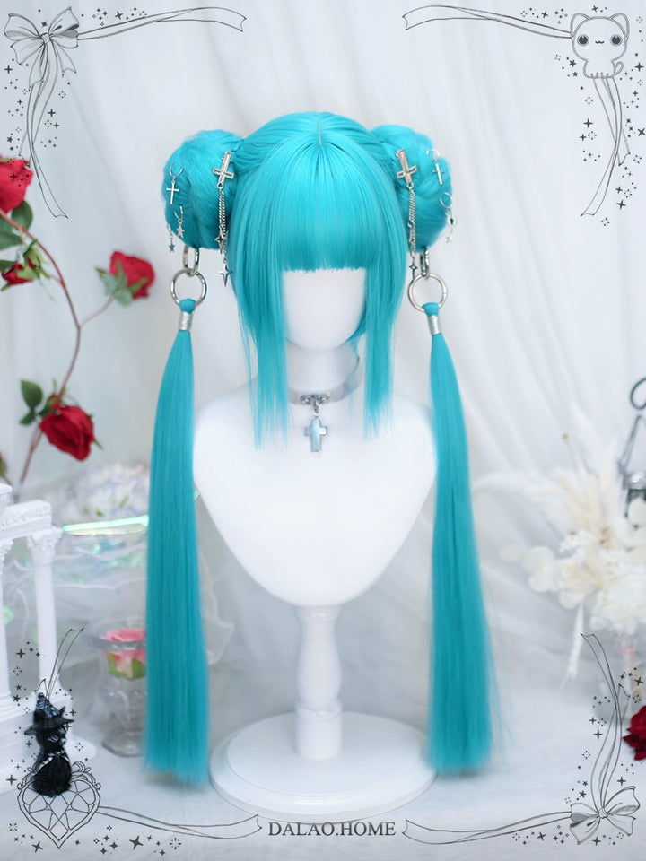 Lolita Wig Anime Wig Short Straight Hairpiece With Natural Ponytail 35882:505858 35882:505858