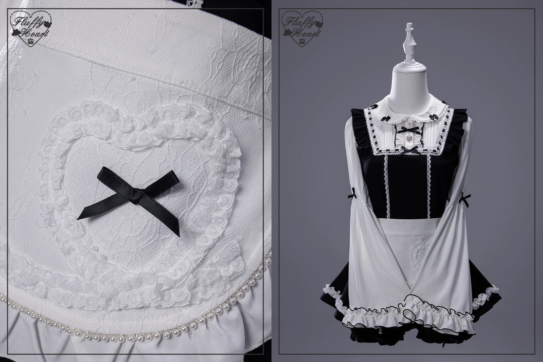 【Fluffy Heart】橱窗人偶日系女仆感可拆卸围裙萌系套装 现货 44119:796759