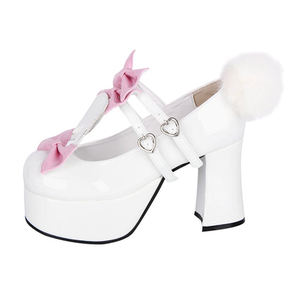 Lolita Shoes High Heels White Shoes With Bunny Ears 37454:561436