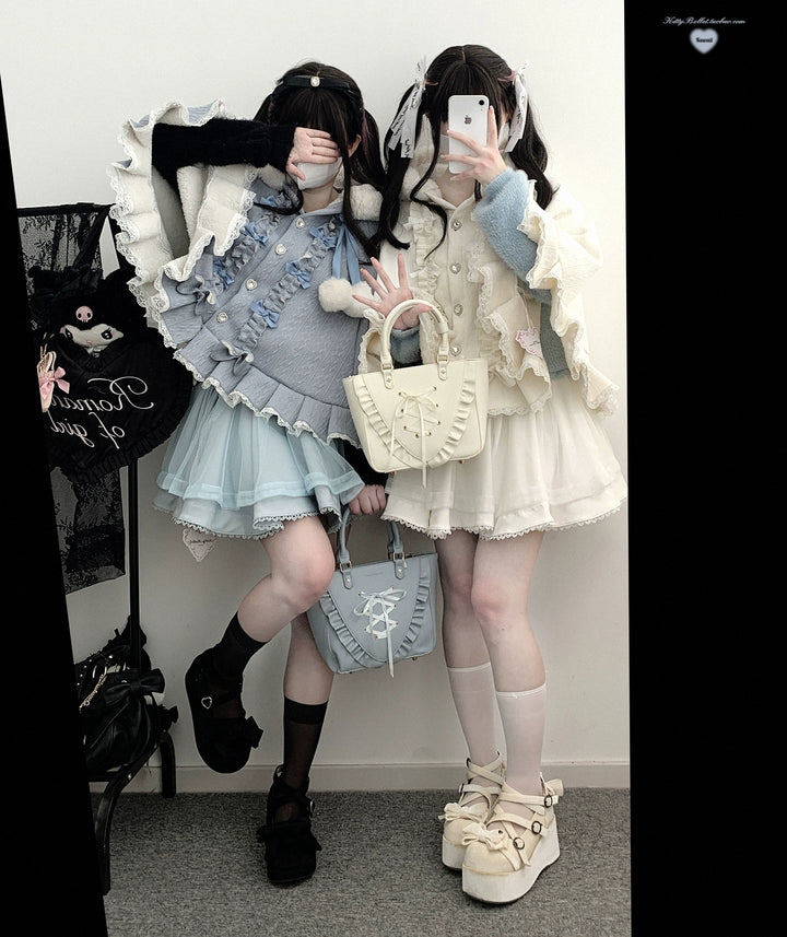 Sweet Style Winter Hooded Cape, Heart Rhinestone 42542:783452