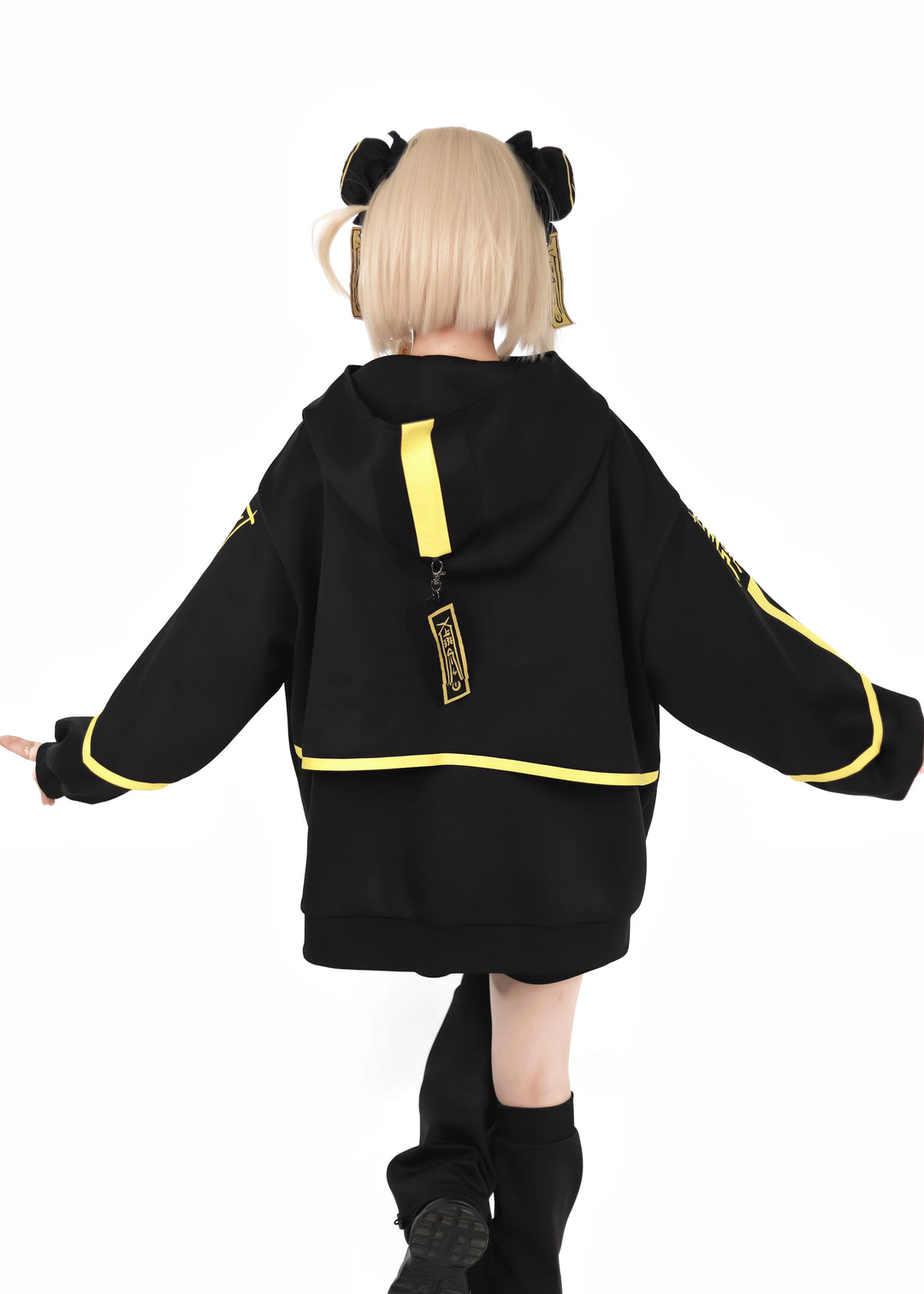 Plus Size Jirai Kei Coat Black Phosphorescent Sports Jacket 29698:358458