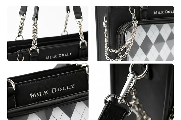 Large Capacity Ita Bag, Checkered Background 43233:779405
