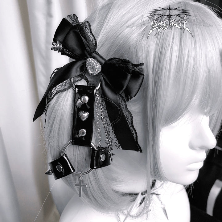 Jirai Kei Barrettes Punk Bow Hair Accessory for Ponytail 35528:495360 35528:495360