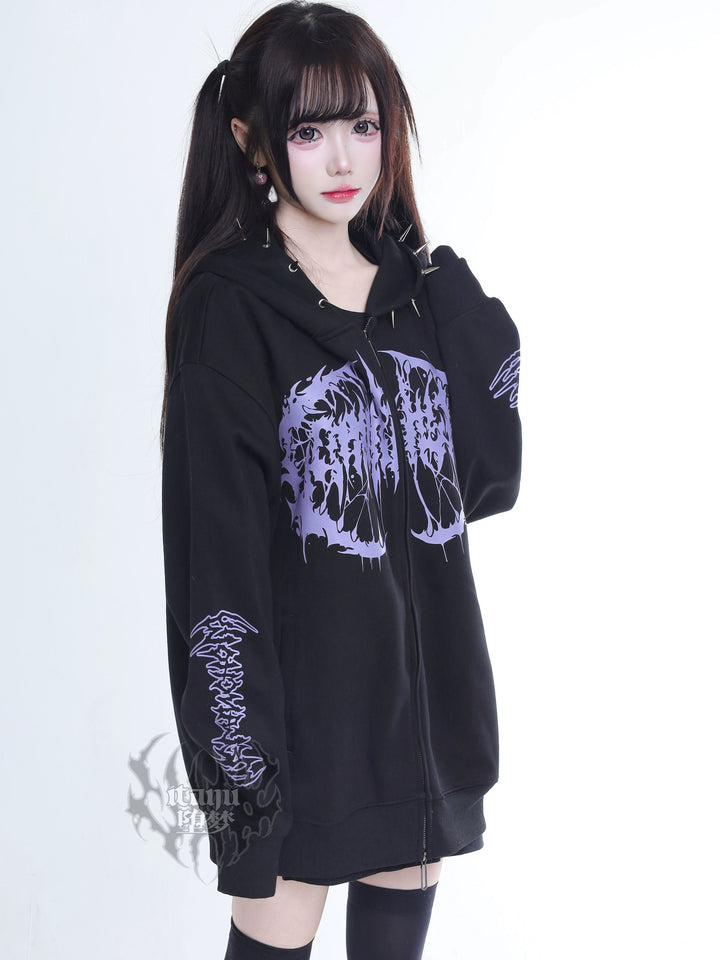 Subculture Black and Purple Jacket, Dual Zippers 44291:802237