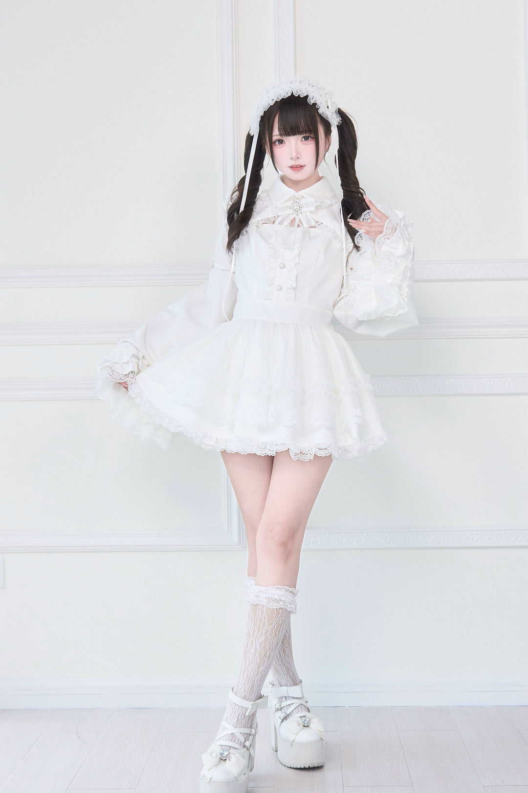 Jirai Kei Dress, Detachable Princess Sleeves, Safety Shorts 43608:780686