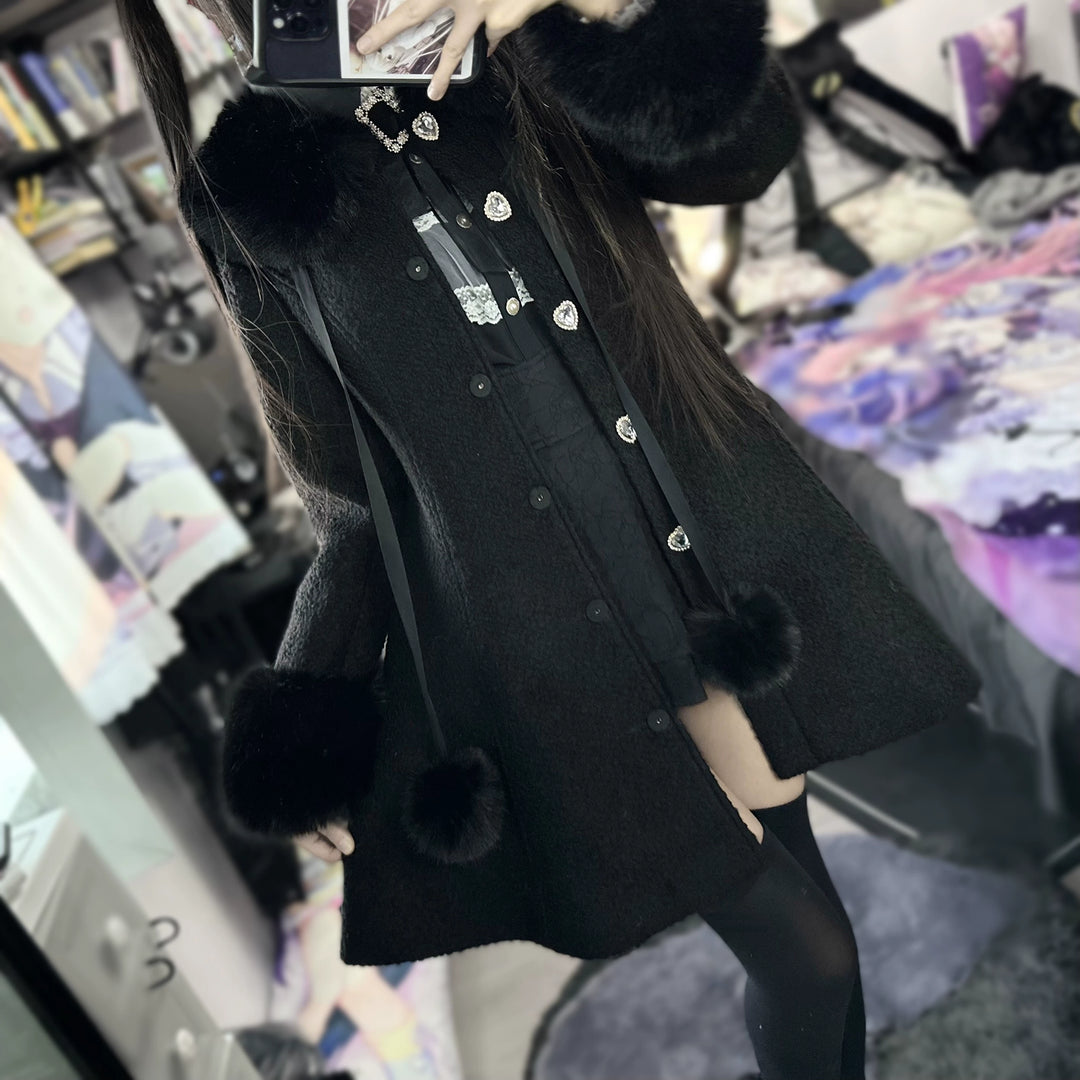 Jirai Kei Coat Long Woolen Jacket Winter Coat 39792:653738