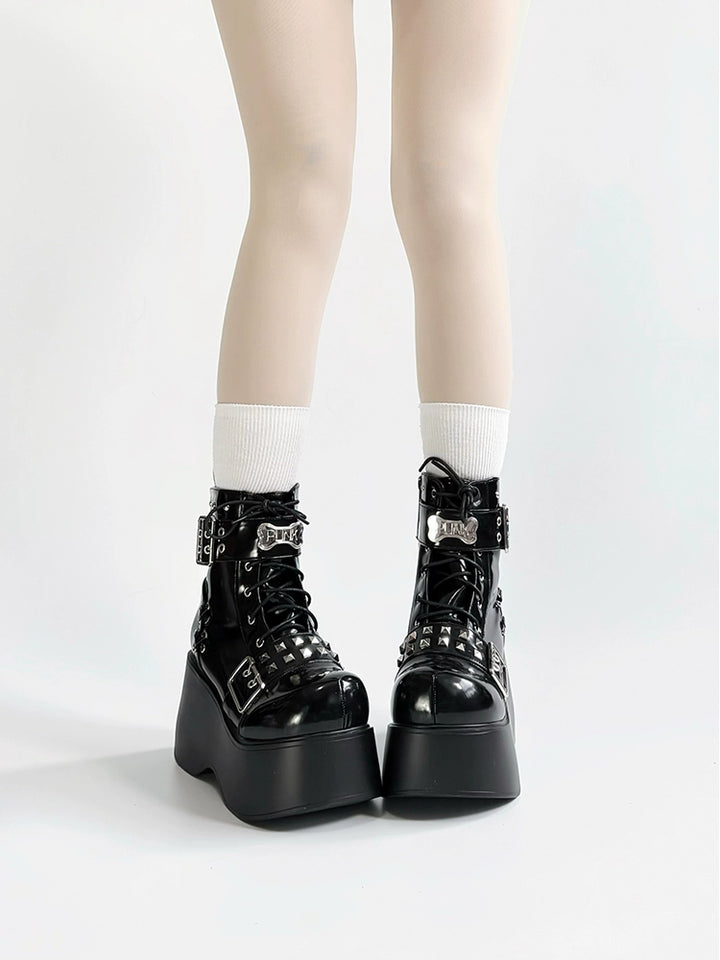 Punk Platform Shoes Subculture Thick-soled Boots Martin boots 40870:697272