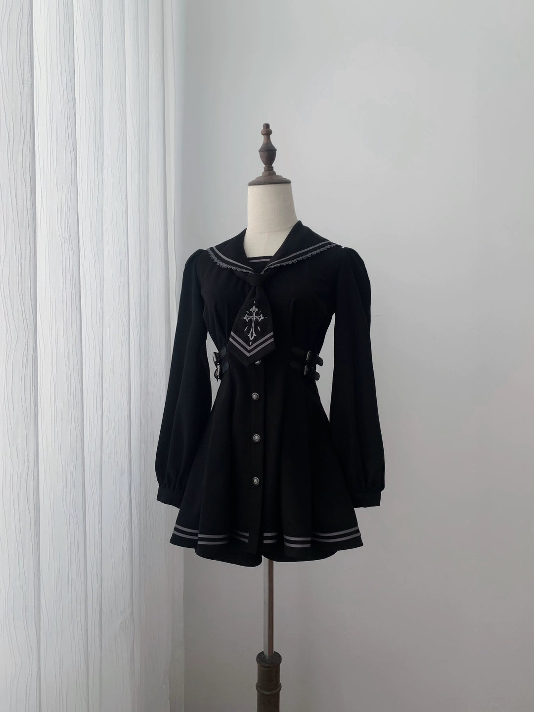 Black Sailor Collar JK Uniform, Detachable Necktie (L M S) 45624:859756