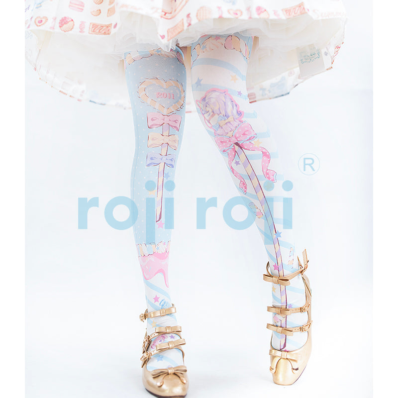 Lolita Knee Stockings Sacred Scepter Patterns Multicolor 22784:365340 22784:365340