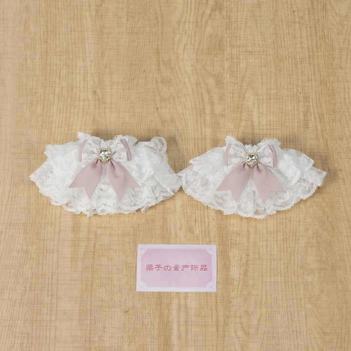 Ryousangata Lace Cuffs, Bow and Heart-shaped Rhinestone 45339:845049