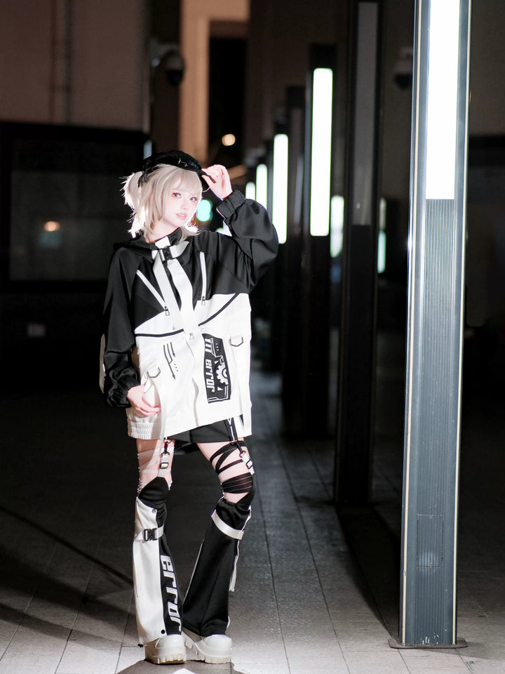 Cyberpunk Outfit, Detachable Jacket and Shorts Set 44424:810122