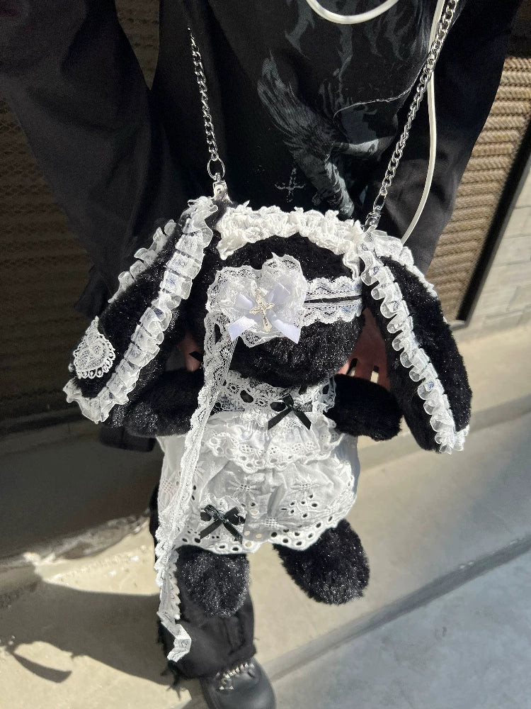 Subculture Bunny Shaped Plush Bag, Detachable Bag Straps 45763:870475
