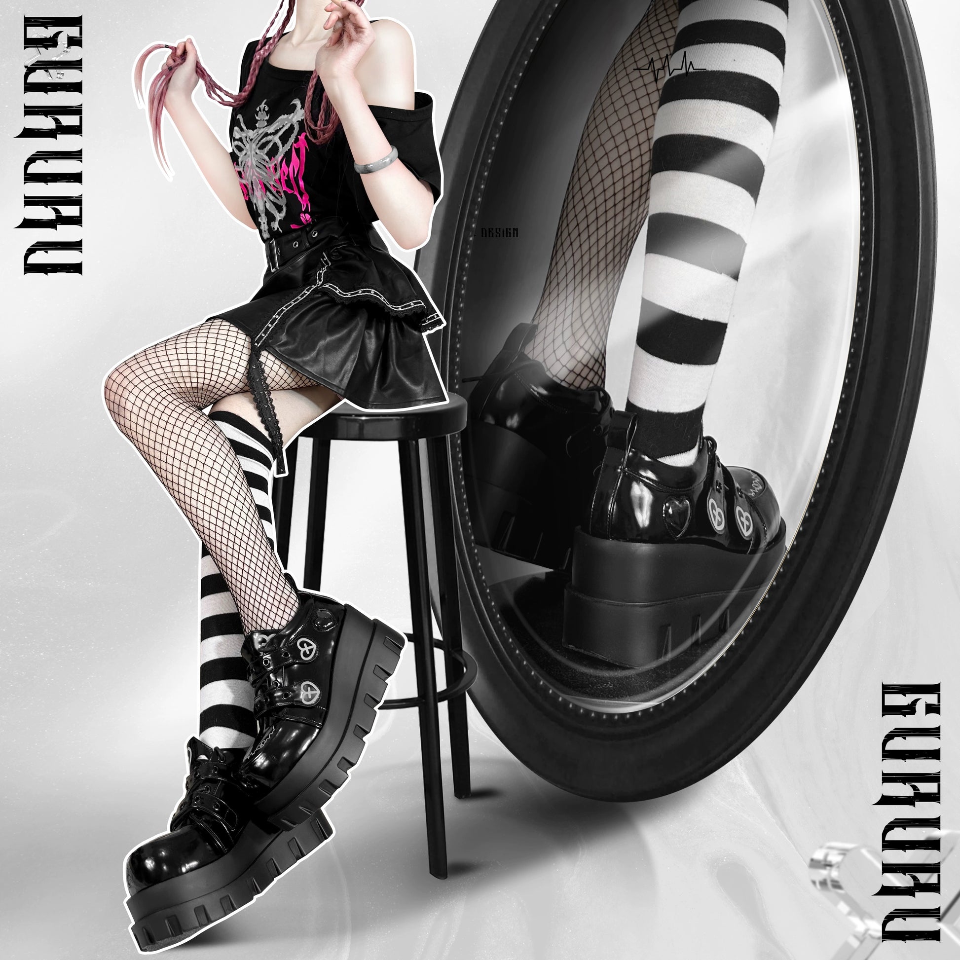 Jirai Kei Punk Fashion Cross Platform Shoes 4Colors 28958:344090