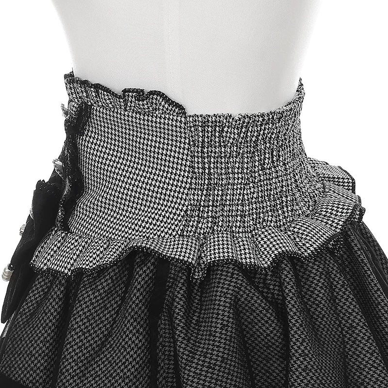 Jirai Kei Sailor Collar Blouse, Cinched Waist Tiered Skirt 45571:855965