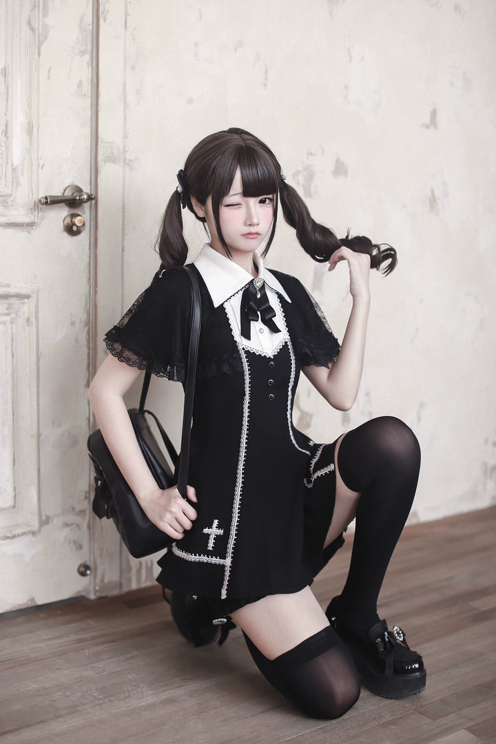 Jirai Kei Dress Set, Built-In Shawl 45104:834979