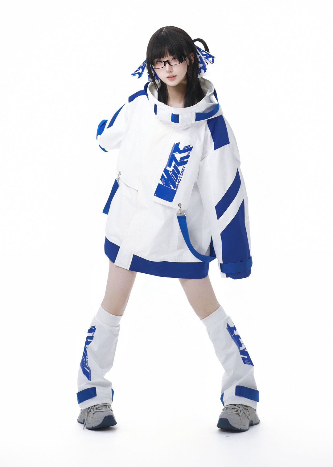 Jirai Kei Outfits Tenshi Kaiwai Hooded Jacket Shorts Set 40084:654408