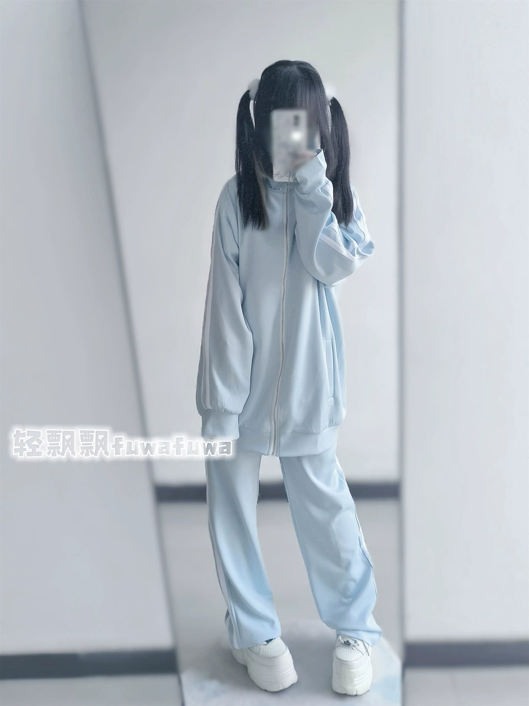 Tenshi Kaiwai Jersey Jacket, Water Blue Pants 44856:825629