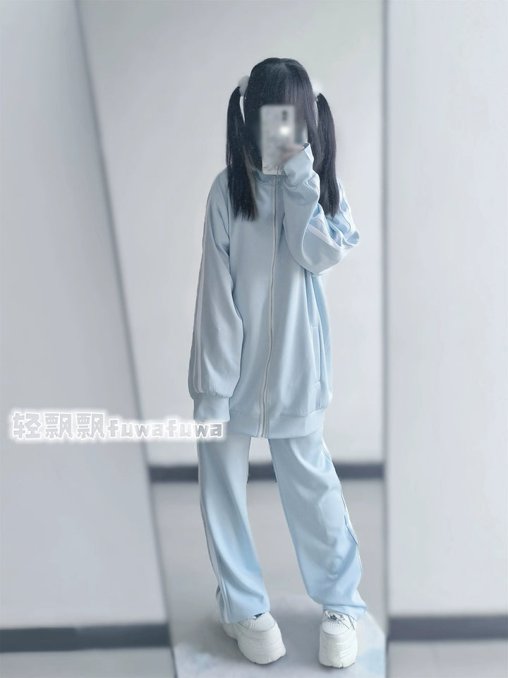 Tenshi Kaiwai Jersey Jacket, Water Blue Pants 44856:825629