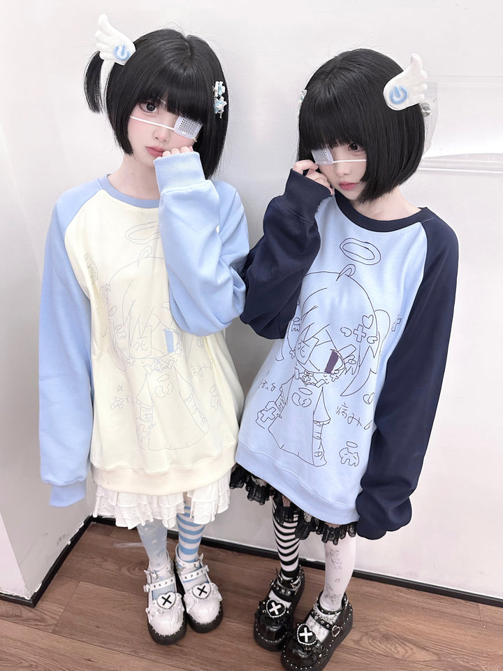 Kawaii Aesthetic Sweatshirt Anime Pattern Hoodie 33996:474342 33996:474342