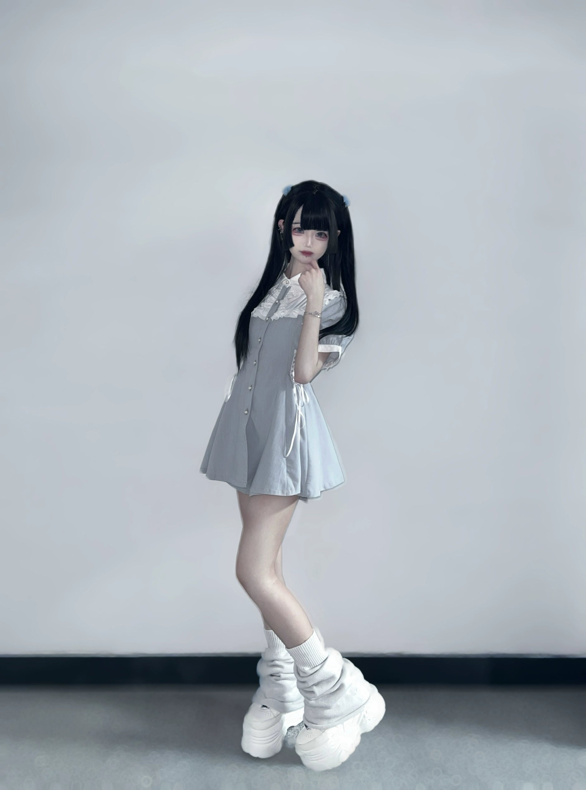 Jirai Kei Set Lace Up Dress And Shorts Multicolor 37856:571056