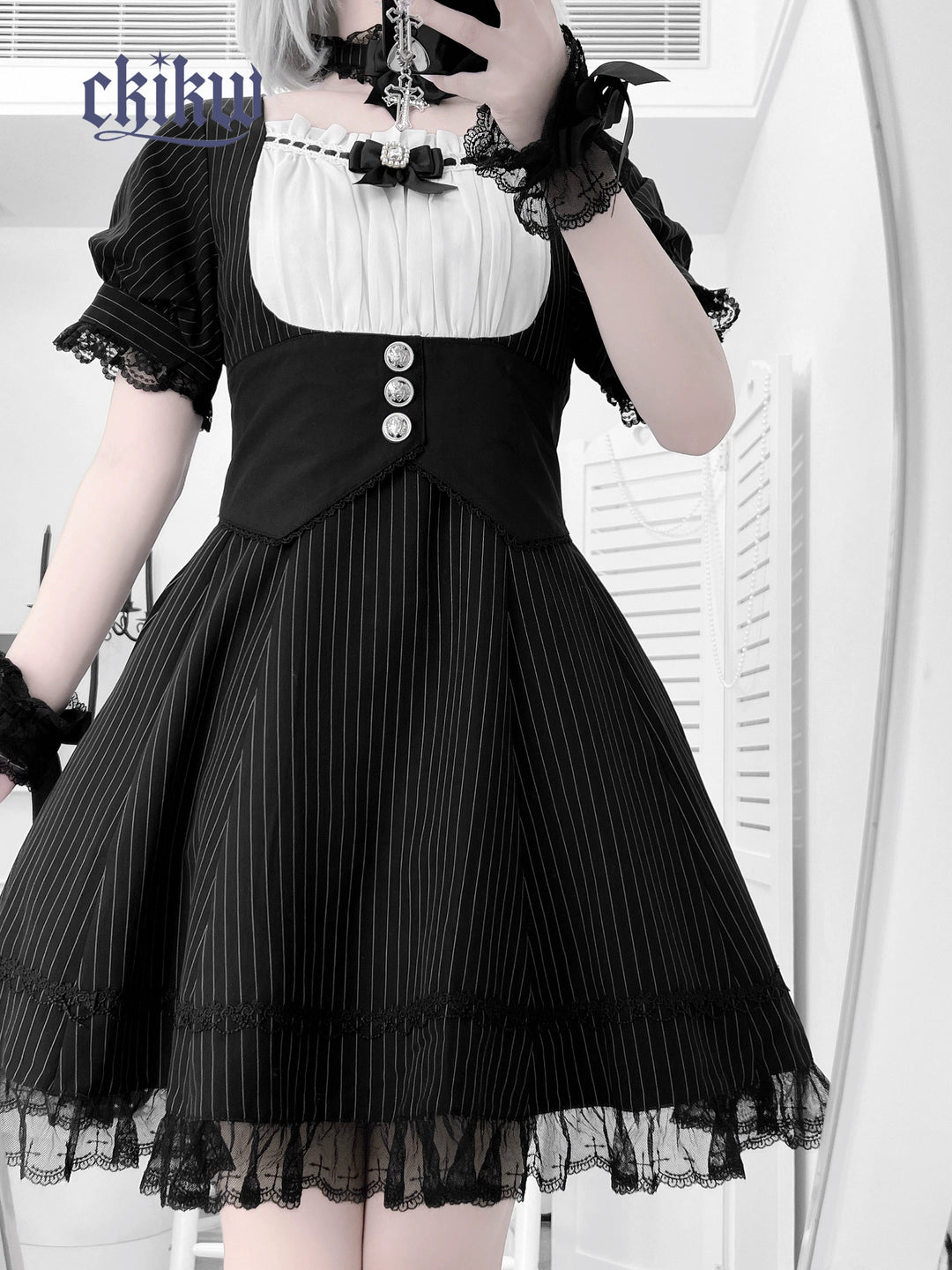 Maid Style Jirai Kei Dress Outfit, Macthing Accessories 43681:782697