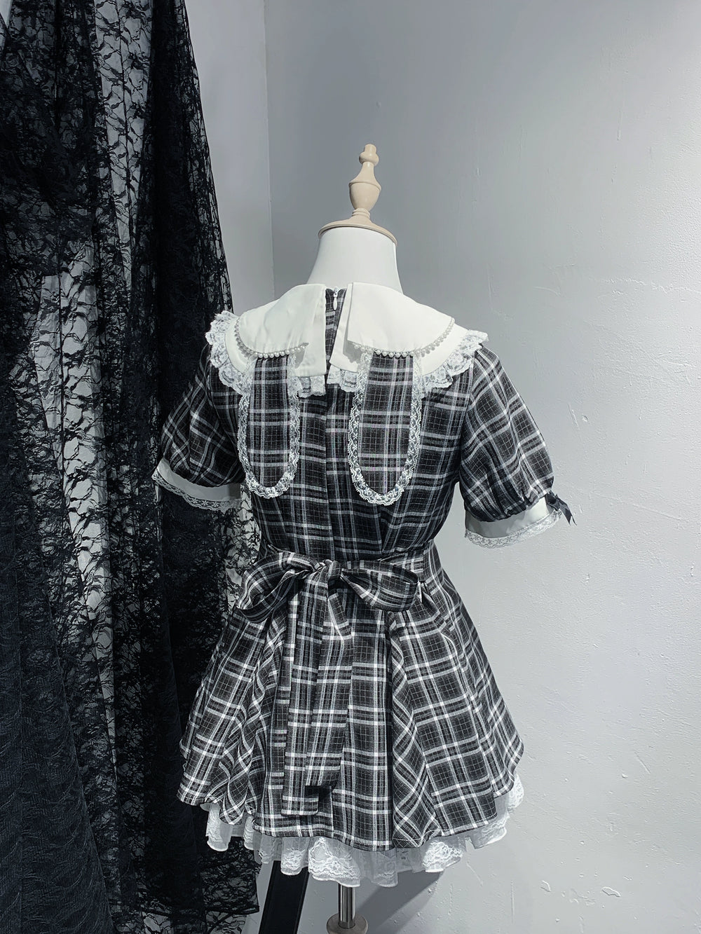Peter Pan Collar Jirai Kei Dress Set, Bunny Ear 43649:782310