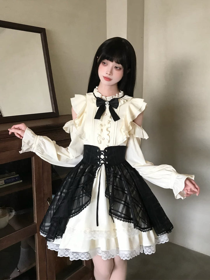 Seiso Kei Open Shoulder Dress, Overlay Set 44976:832117